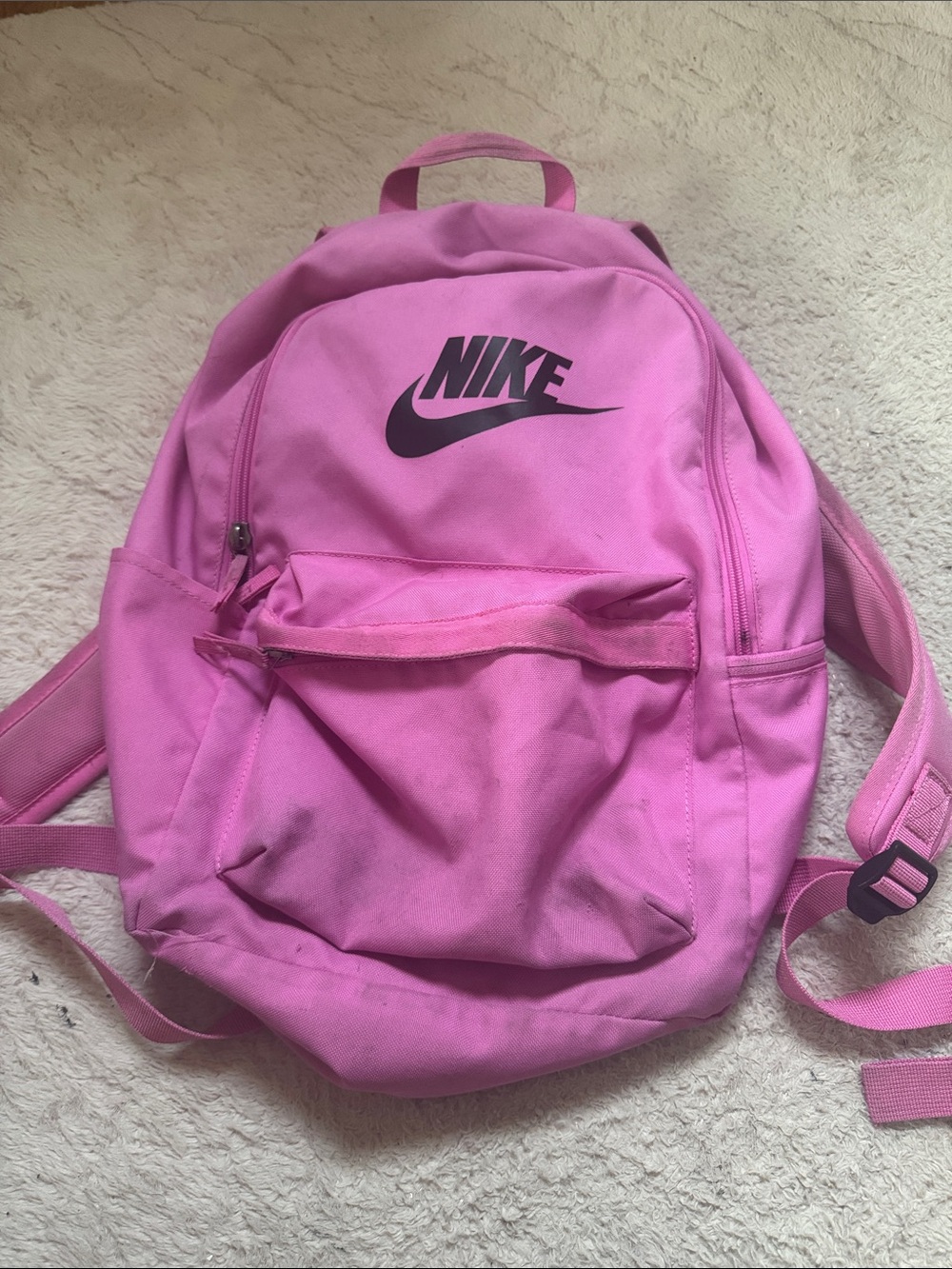 Nike Pink Backpack with Black Logo
